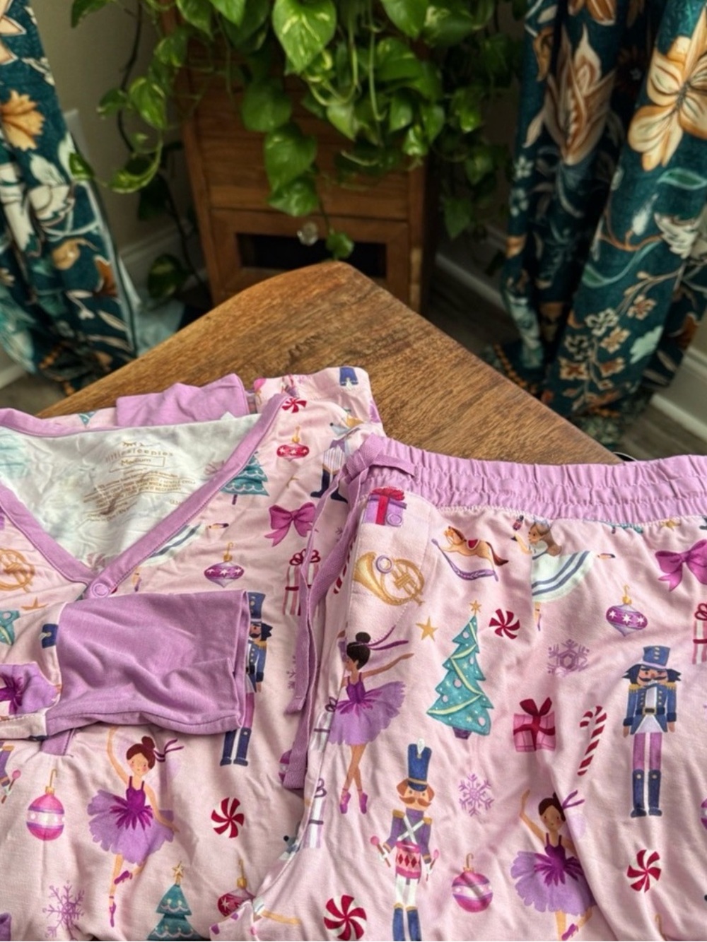 Little Sleepies Pink Nutcracker & Ballerina Holiday Pajama Set